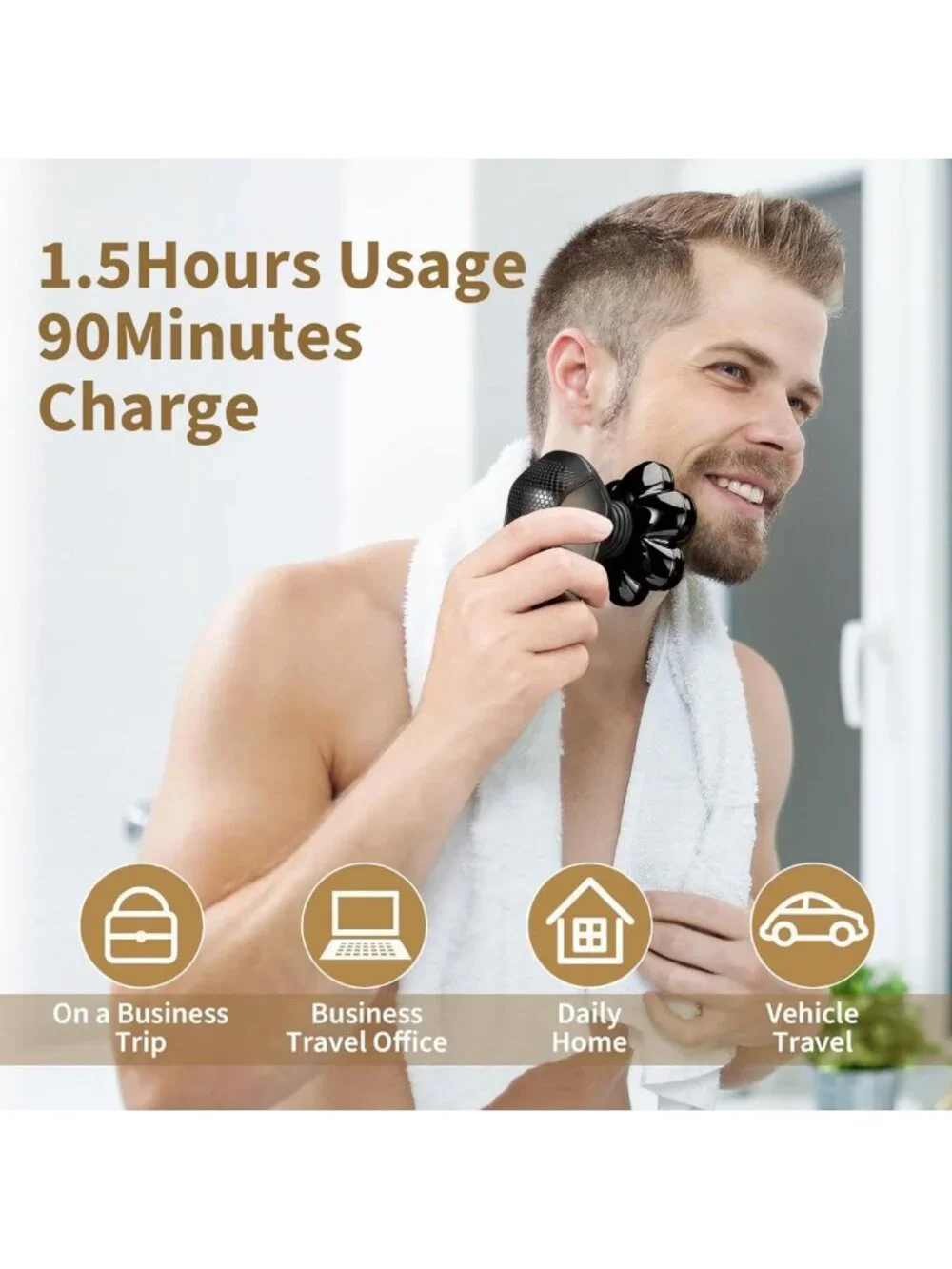 5-in-1 Electric Head Shaver for Bald Men - Waterproof Grooming Kit, Turbo Speed